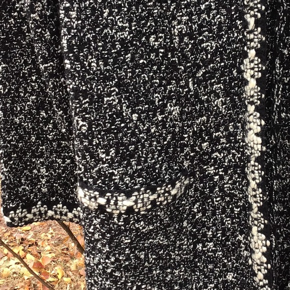 Talbot’s Black & Cream Knit Sweater Cardigan Jacket - Picture 8 of 16